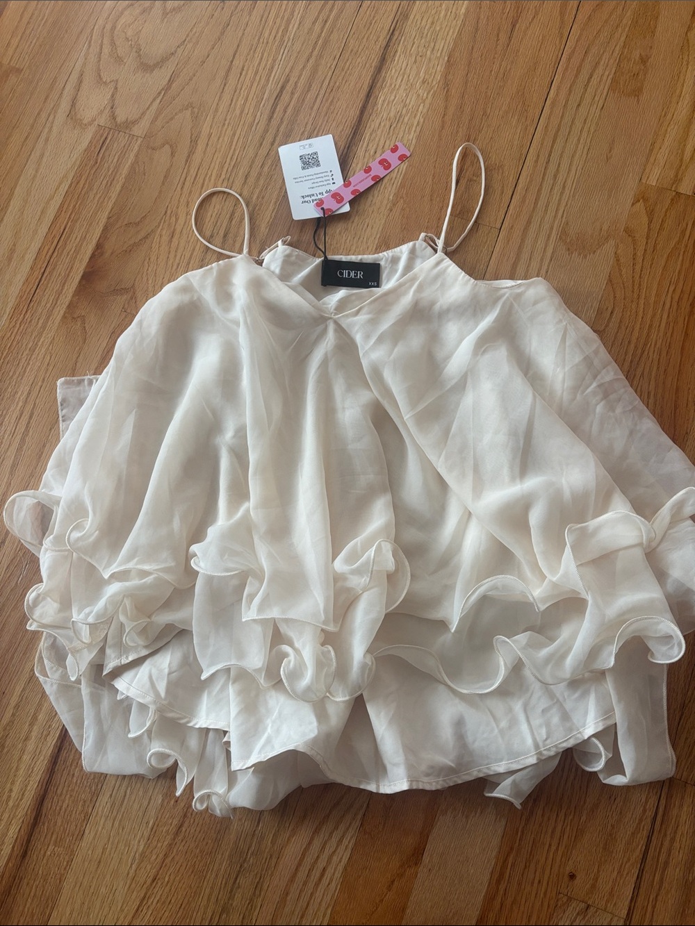 NWT Cider Cream Layered Ruffle Spaghetti-Strap Camisole